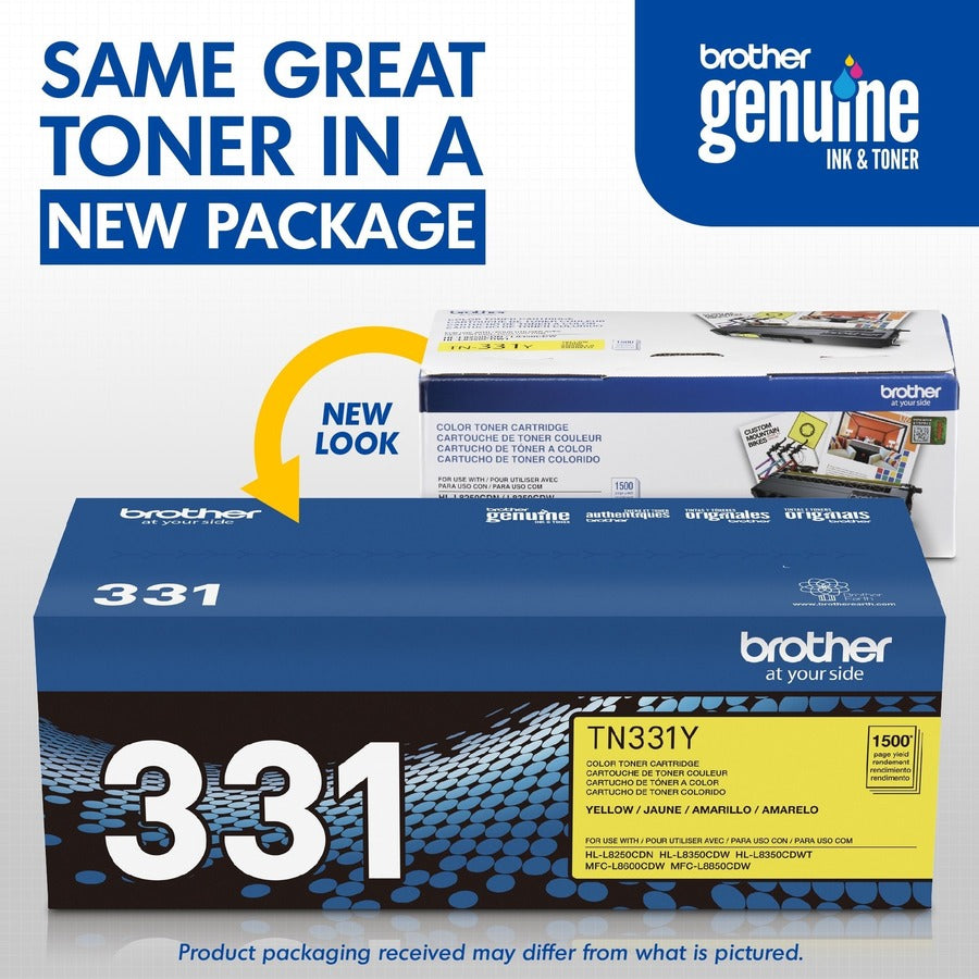 Brother TN331Y Original Laser Toner Cartridge - Yellow - 1 Each
