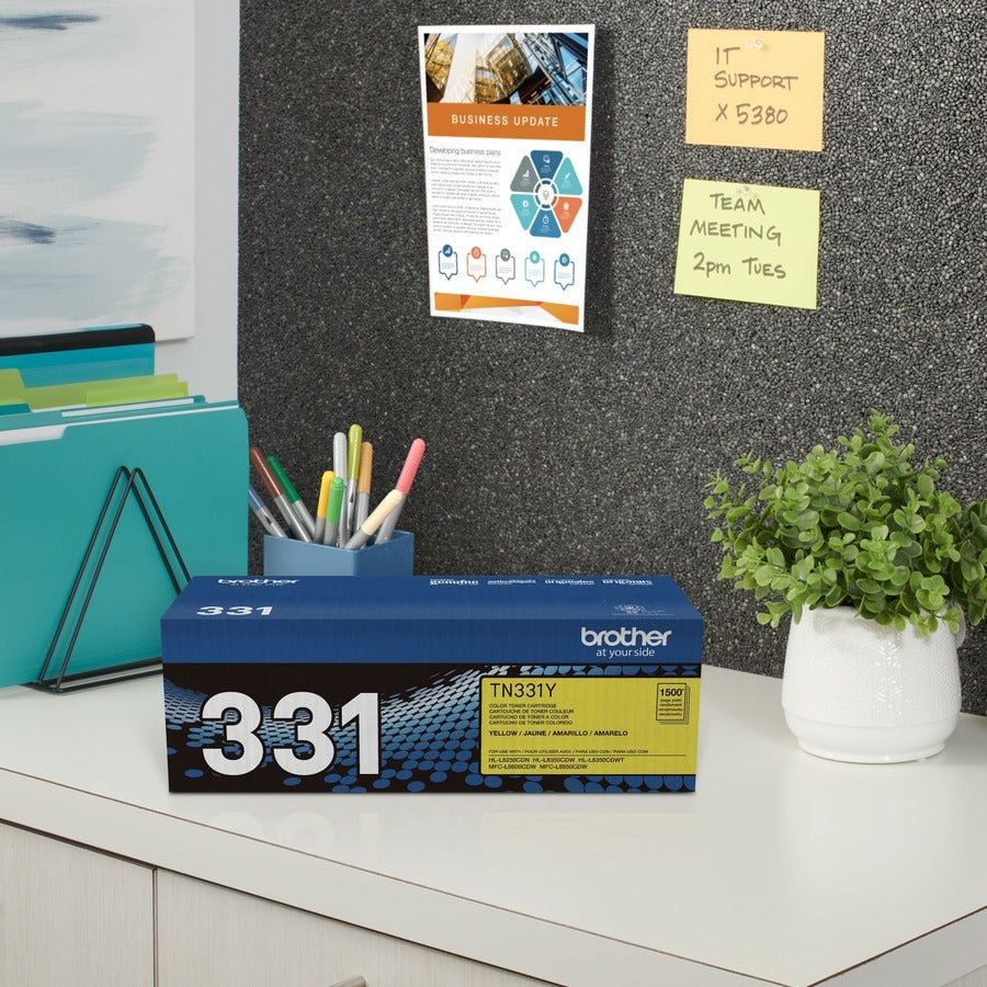Brother TN331Y Original Laser Toner Cartridge - Yellow - 1 Each