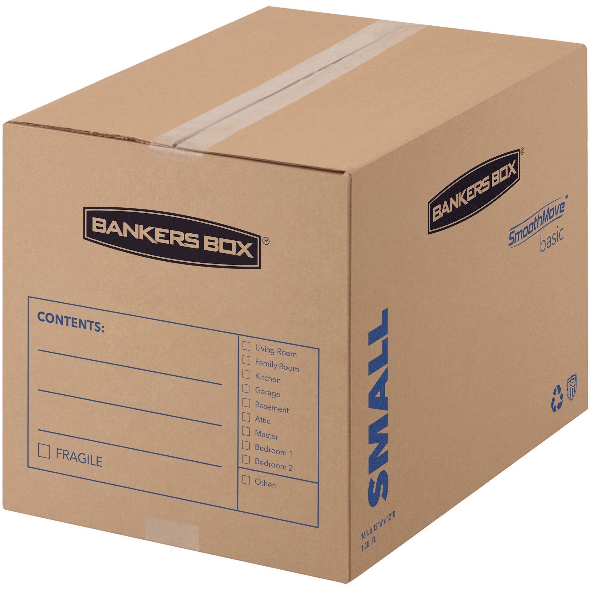 Internal Dimensions: 12" Width x 16" Depth x 12" Height - External Dimensions: 12.3" Width x 16.5" Depth x 12.6" Height - Heavy Duty - Corrugated - Kraft, Black - Recycled - 1 Carton