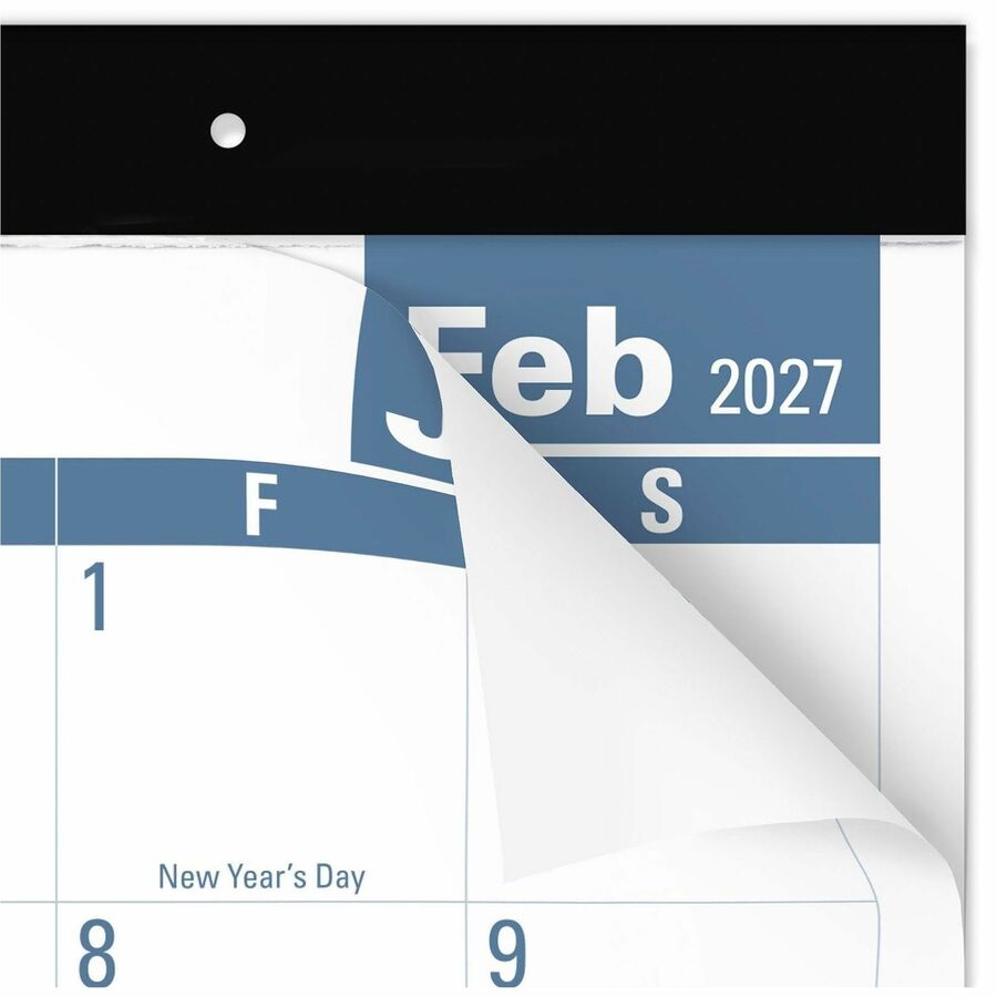 Julian Dates - Monthly - 12 Month - January 2026 to December 2026 - 1 Month Single Page Layout - 22" x 17" Sheet Size - 2.50" x 2.93" Block - Headband - Desk Pad - Multi - Poly - Reference Calendar, Sturdy Back, Durable - 1 Each
