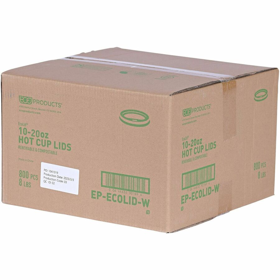Polylactic Acid (PLA) - White - 50/Pack - 16 / Carton