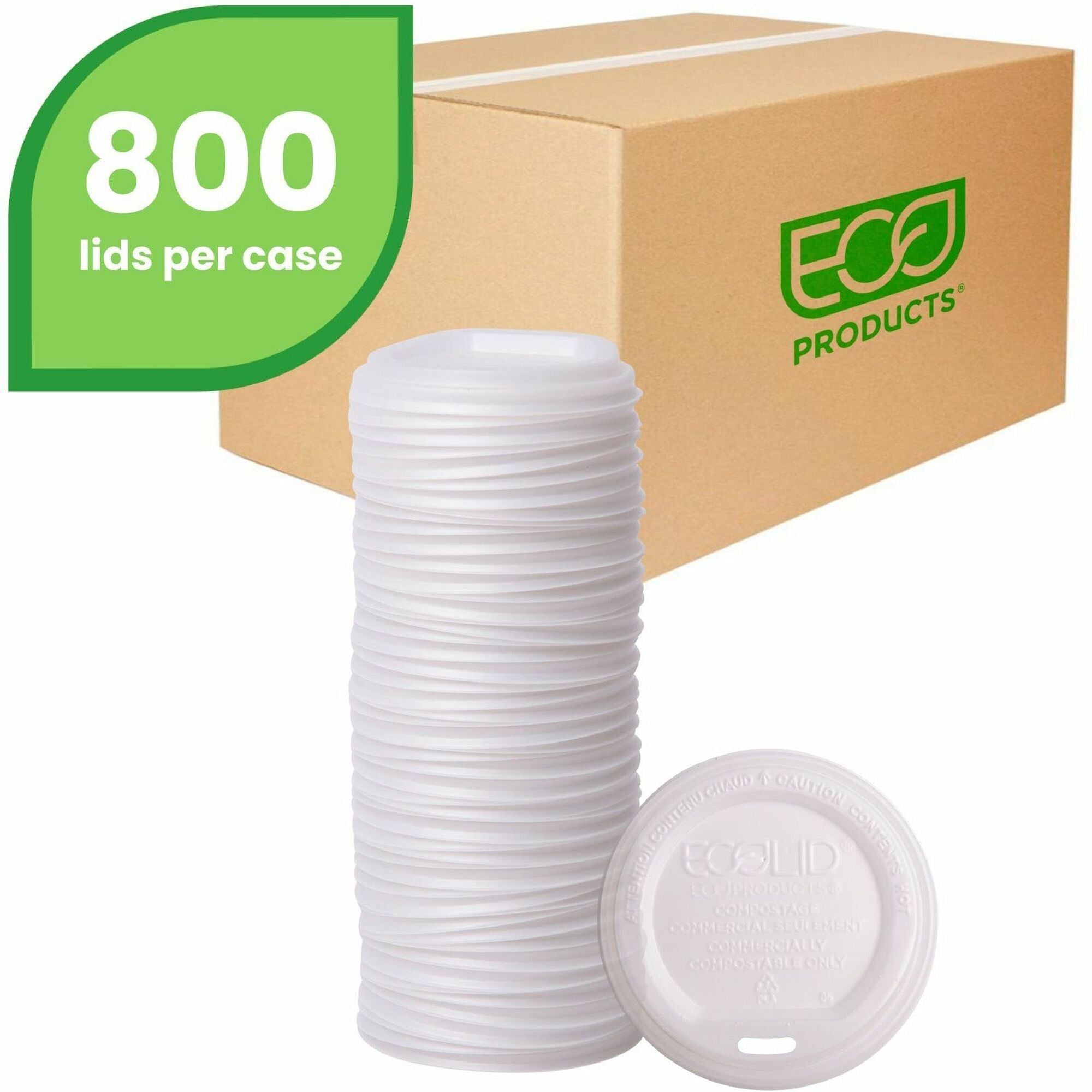 Polylactic Acid (PLA) - White - 50/Pack - 16 / Carton
