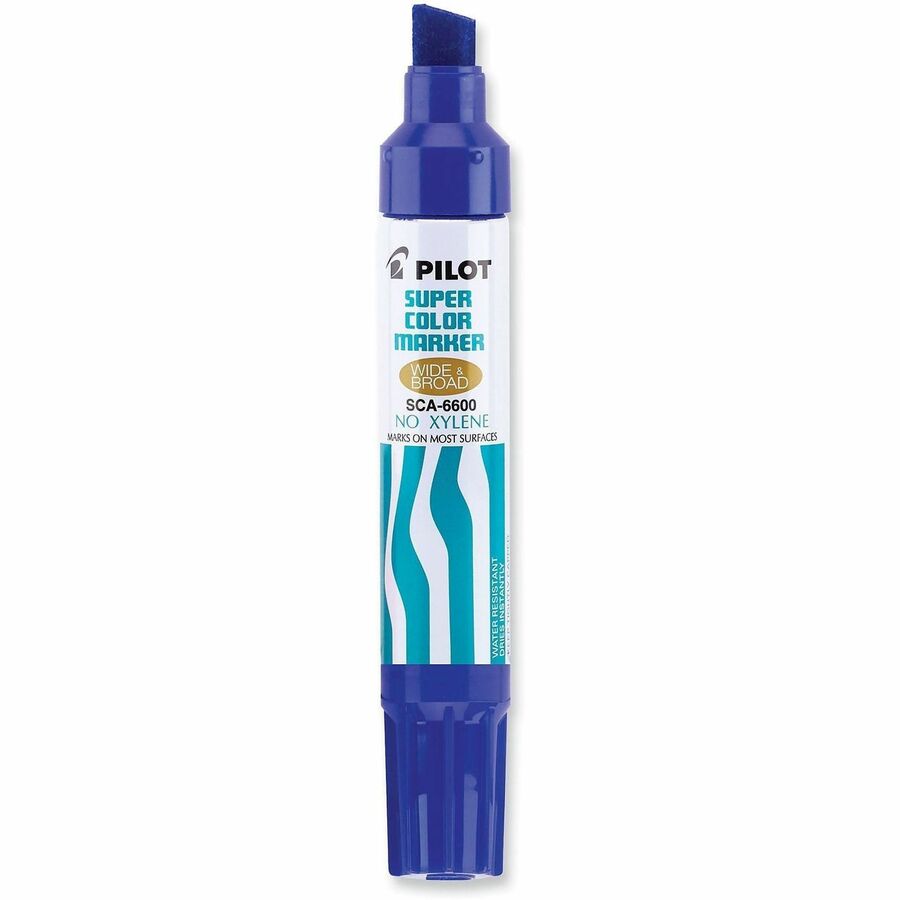 Pilot Super Color Jumbo Refillable Marker - 10 mm Jumbo Chisel Marker Point - Refillable - Blue Ink - 1 Each