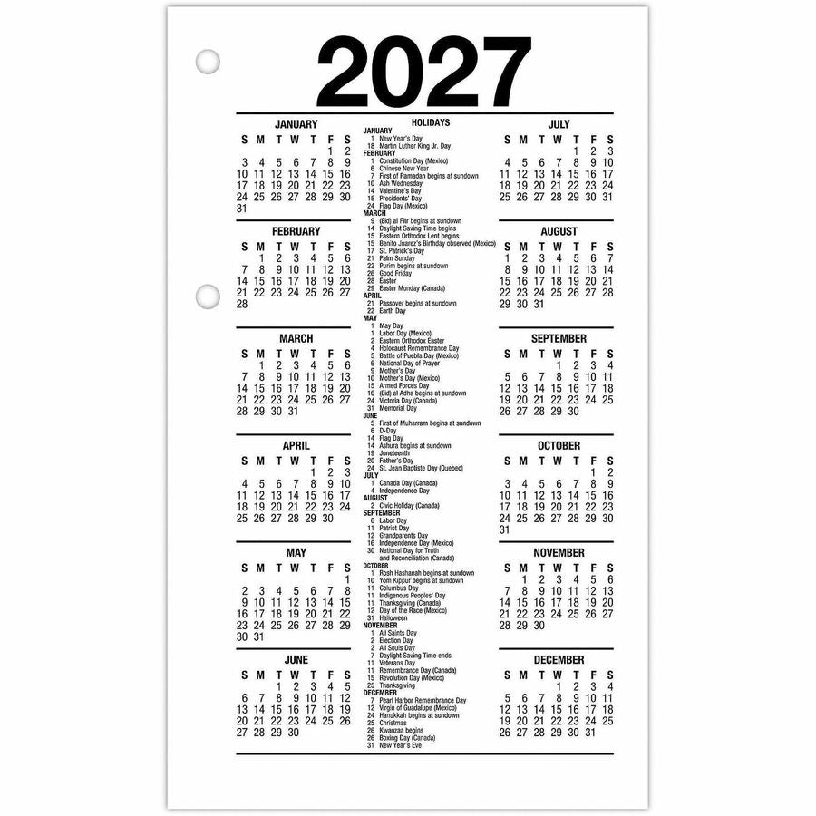 At-A-Glance Recycled Loose-Leaf Desk Calendar Refill