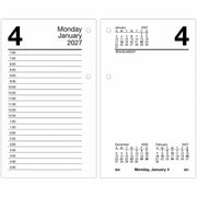 At-A-Glance Recycled Loose-Leaf Desk Calendar Refill, Standard, January-December 2027, 3.5" x 6", Daily Double-Page Layout, 7 AM-5 PM Half-Hourly Schedule, 2-Ring, White Paper, Julian Dates