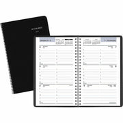 At-A-Glance DayMinder Appointment Book Planner, Weekly, Small, 12 Month, January 2026–December 2026, 8:00 AM–5:00 PM Hourly, 1 Week Double Page Layout, 5" x 8", Wire Bound, Black Faux Leather Cover, 1 Each