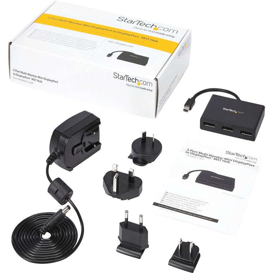 StarTech.com Mini DisplayPort to DisplayPort Multi-Monitor Splitter - 3-Port MST Hub