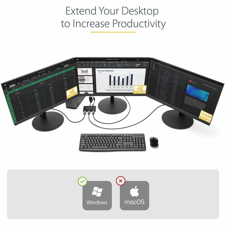 StarTech.com MST hub - DisplayPort to 3x DisplayPort