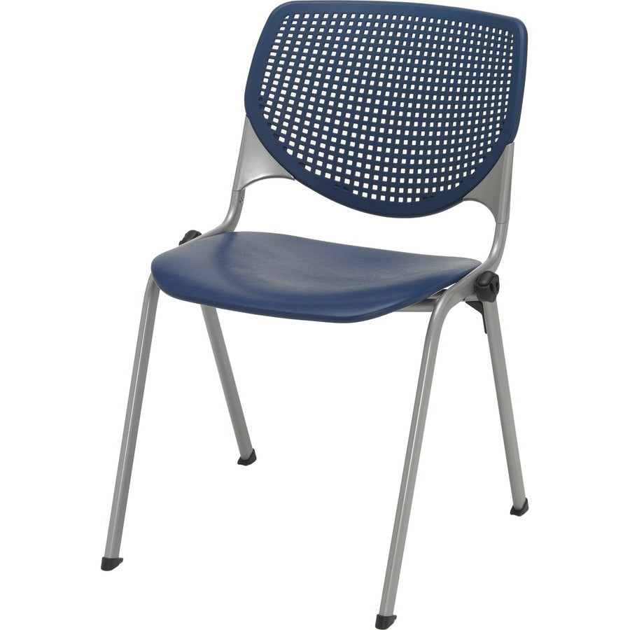 KFI Barstool with Polypropylene Seat and Back - Navy Seat Color - Polypropylene Seat Material - Navy Back Color - Polypropylene Back Material - Silver Frame Color - 1 Each