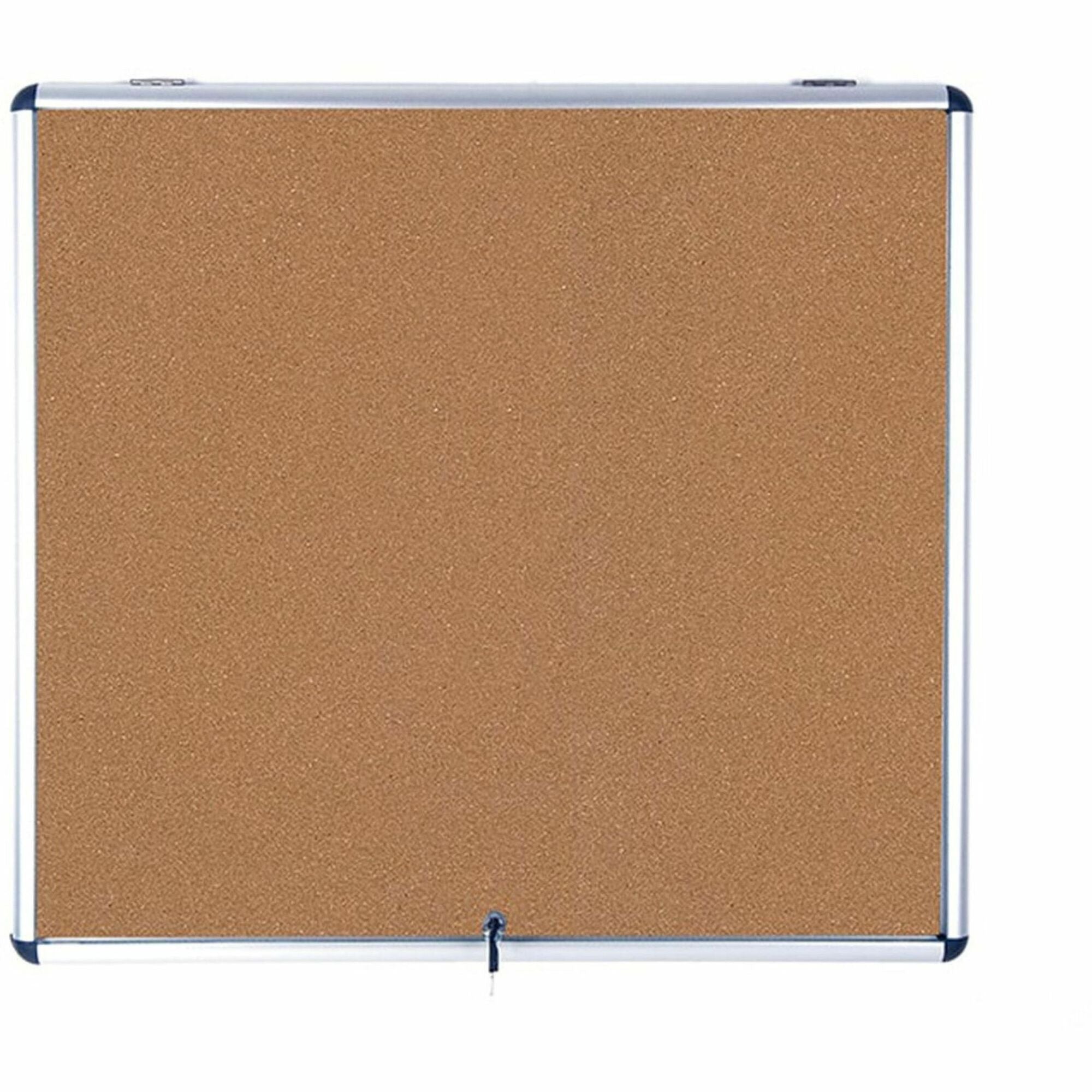 35.55" Board Height x 42.99" Board Width - Cork Surface - Lock, Self-healing, Lightweight - Aluminum Frame - 37.5" Height x 45" Width x 1.4" Depth - 1 Each