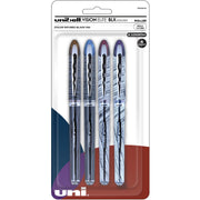 8 mm Bold Pen Point - Brown/Black, Black/Blue, Black/Red, Violet/Black Ink - Assorted Barrel - 4 / Pack