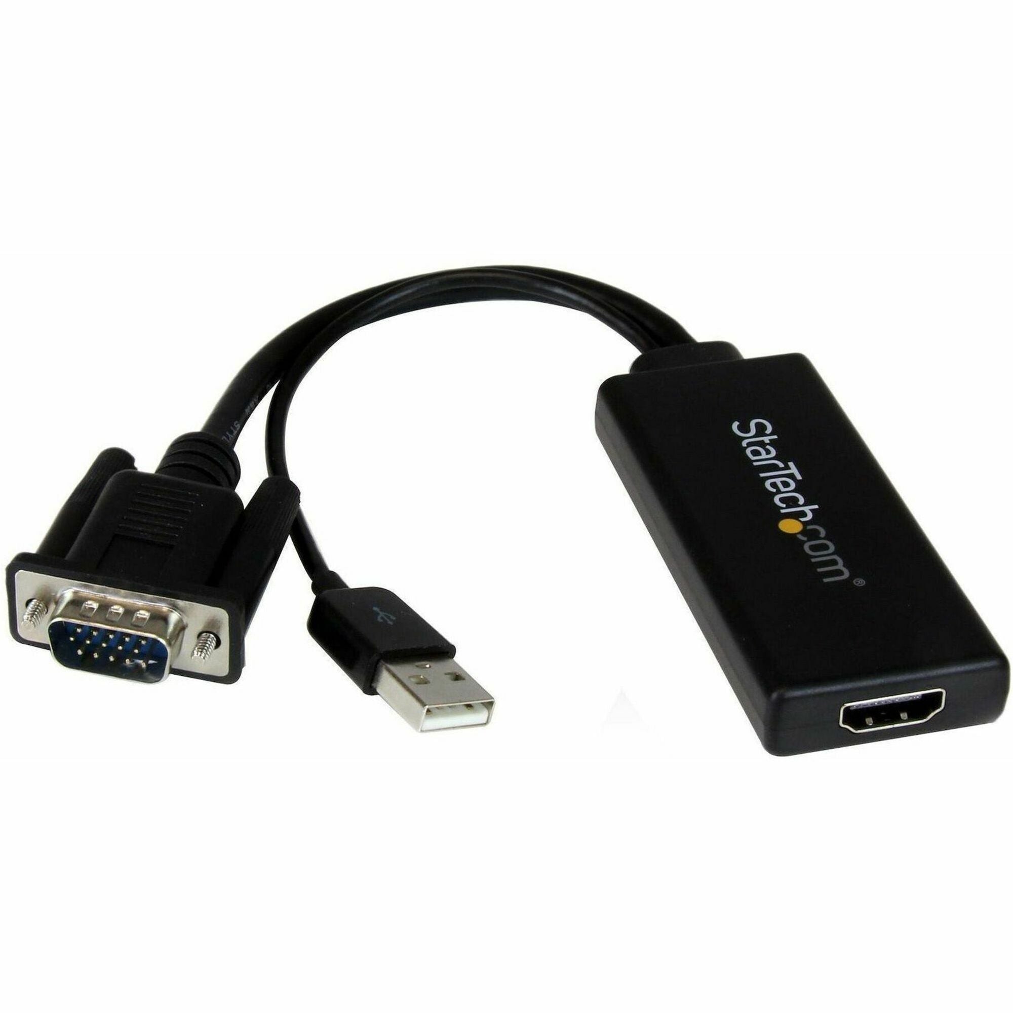 StarTech.com VGA to HDMI Adapter with USB Power & Audio