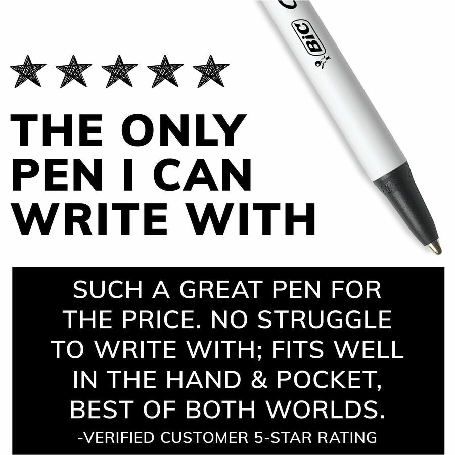 BIC Clic Stic Fashion Retractable Ball Point Pen, Black