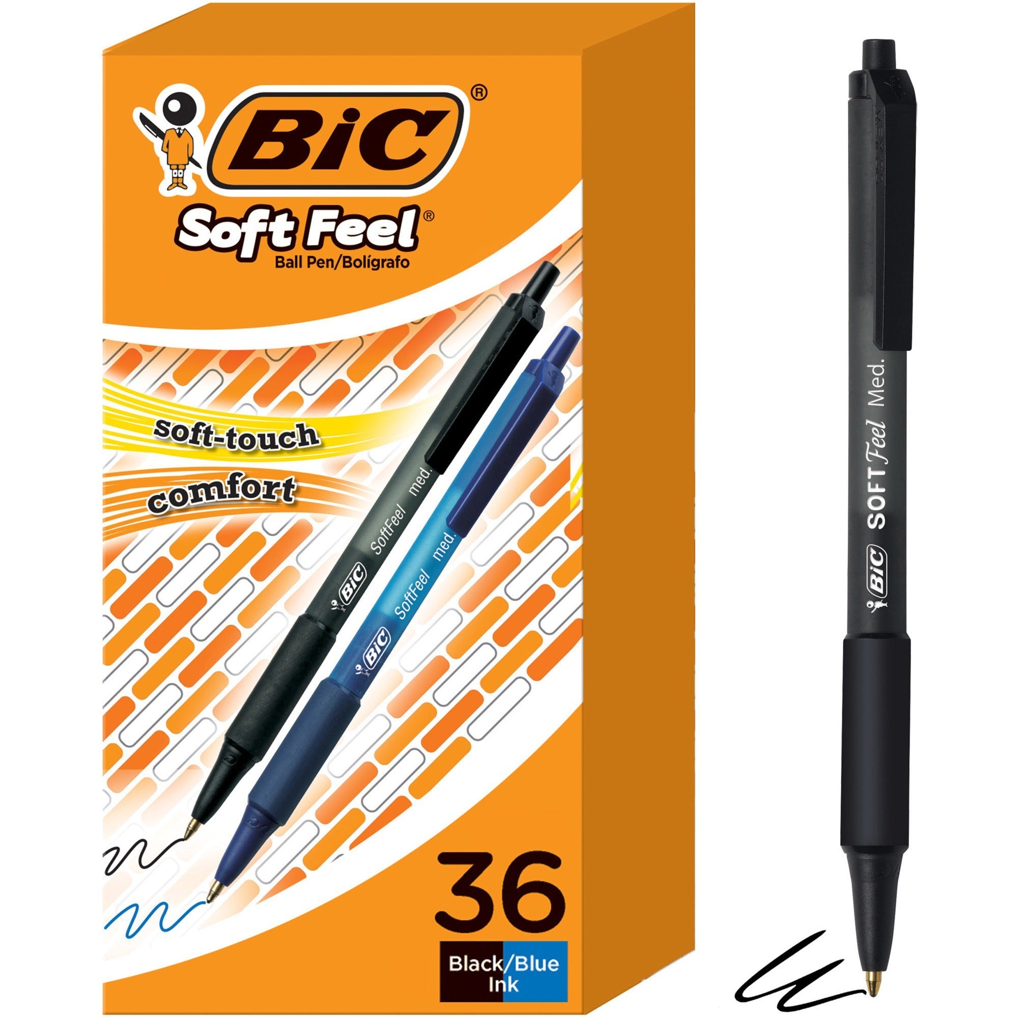 1 mm Medium Pen Point - Retractable - Assorted Ink - 36 / Box