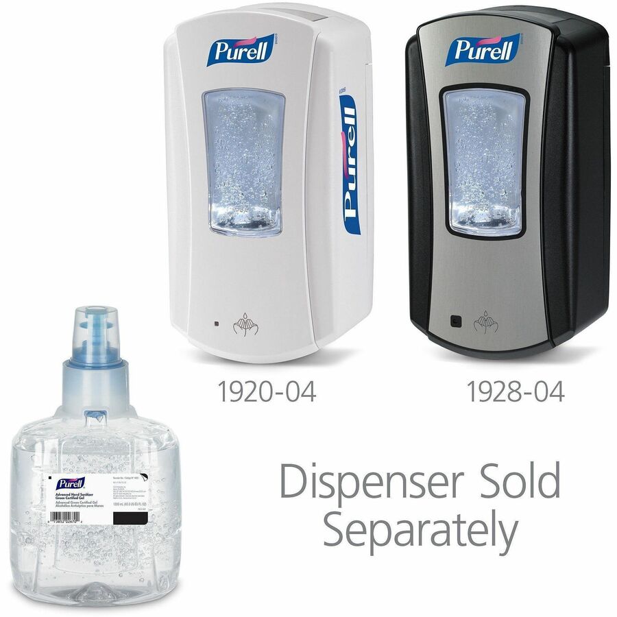 PURELL&reg; Hand Sanitizer Gel Refill - 1.27 quart - Hands-free Dispenser - Kill Germs - Skin, Hand - Clear - Fragrance-free, Dye-free - 2 / Carton