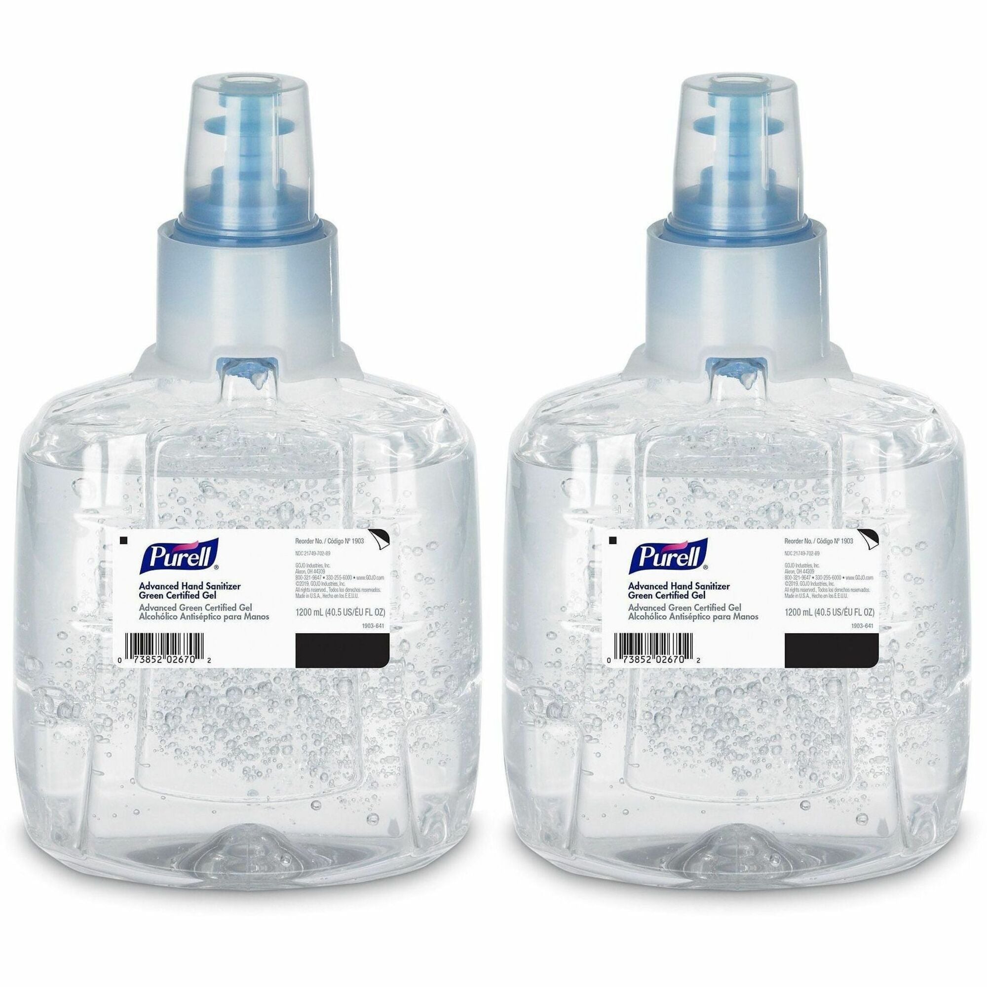 PURELL&reg; Hand Sanitizer Gel Refill - 1.27 quart - Hands-free Dispenser - Kill Germs - Skin, Hand - Clear - Fragrance-free, Dye-free - 2 / Carton