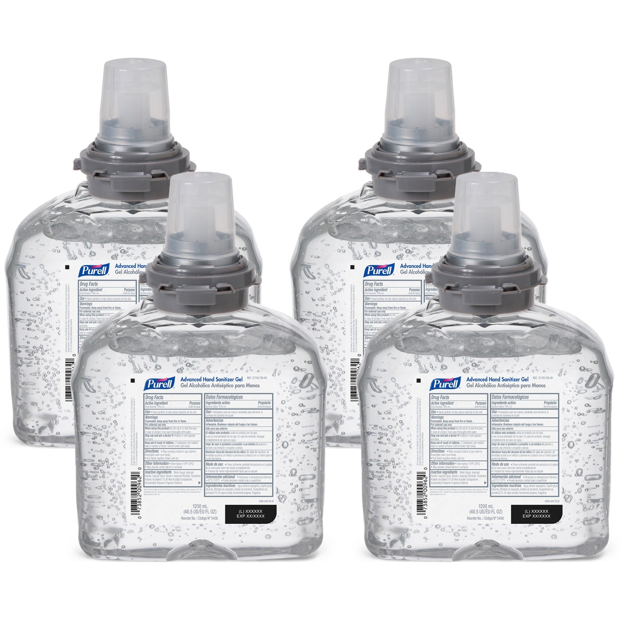 PURELL&reg; Hand Sanitizer Gel Refill - 1.27 quart - Kill Germs - Hand, Skin - Moisturizing - Clear - 4 / Carton