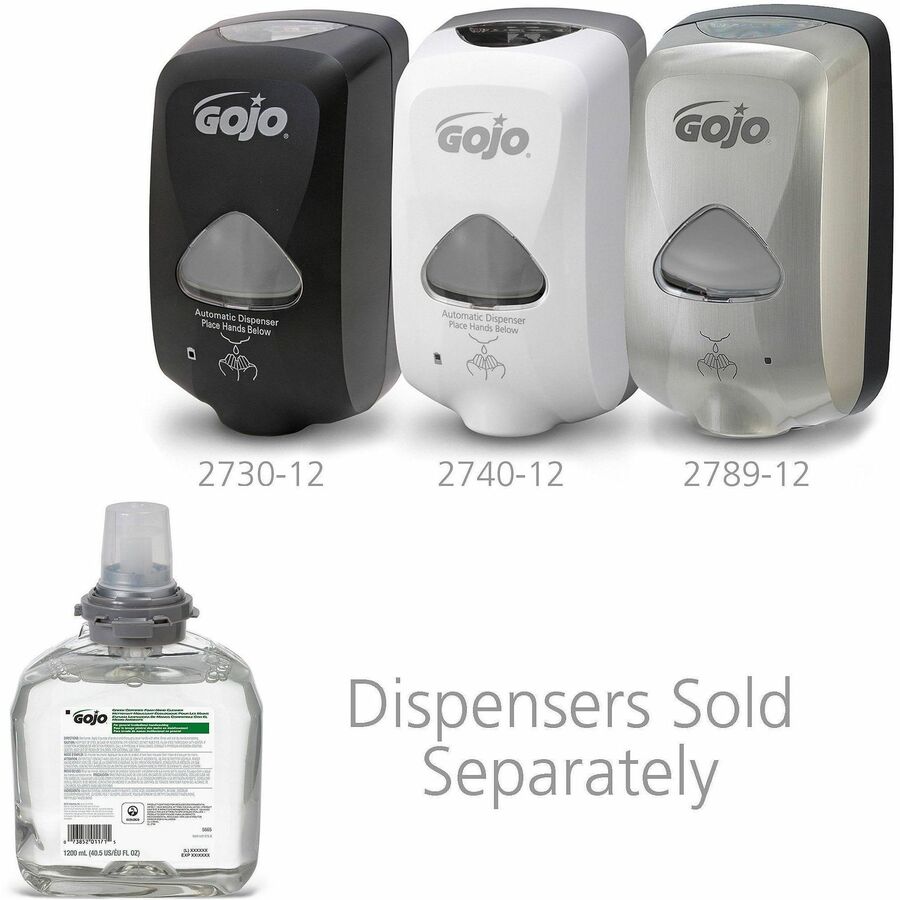 Gojo&reg; TFX Dispenser Green Certified Foam Hand Cleaner - 1.27 quart - Hand - Green - Bio-based - 2 / Carton