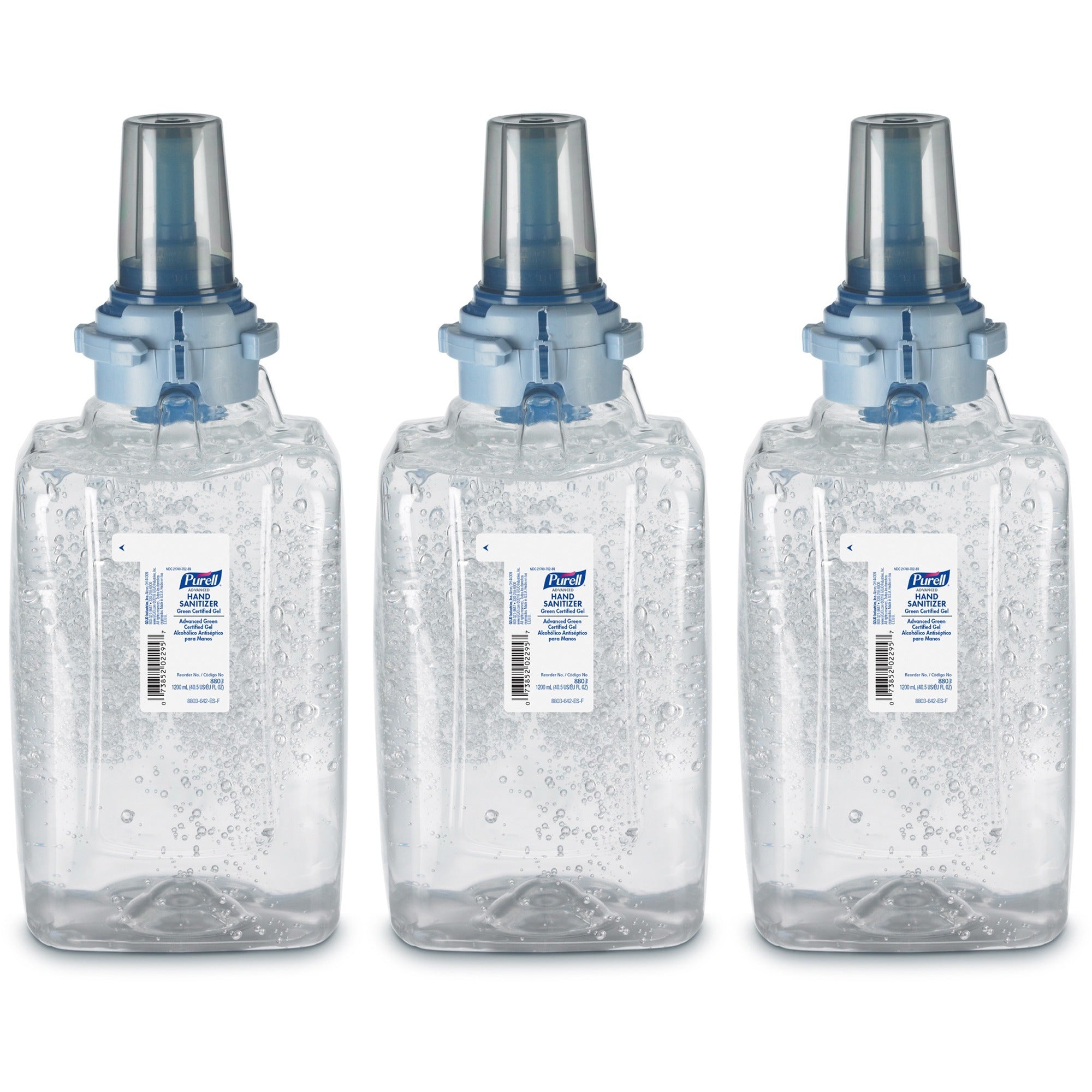 PURELL&reg; Hand Sanitizer Gel Refill - Fragrance-free Scent - 1.27 quart - Push Pump Dispenser - Kill Germs - Skin, Hand - Clear - Dye-free, Fragrance-free, Durable - 3 / Carton