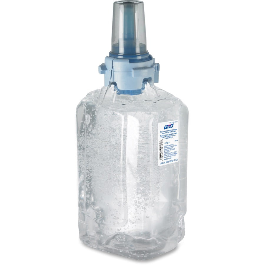 PURELL&reg; Hand Sanitizer Gel Refill - Fragrance-free Scent - 1.27 quart - Push Pump Dispenser - Kill Germs - Skin, Hand - Clear - Dye-free, Fragrance-free, Durable - 3 / Carton
