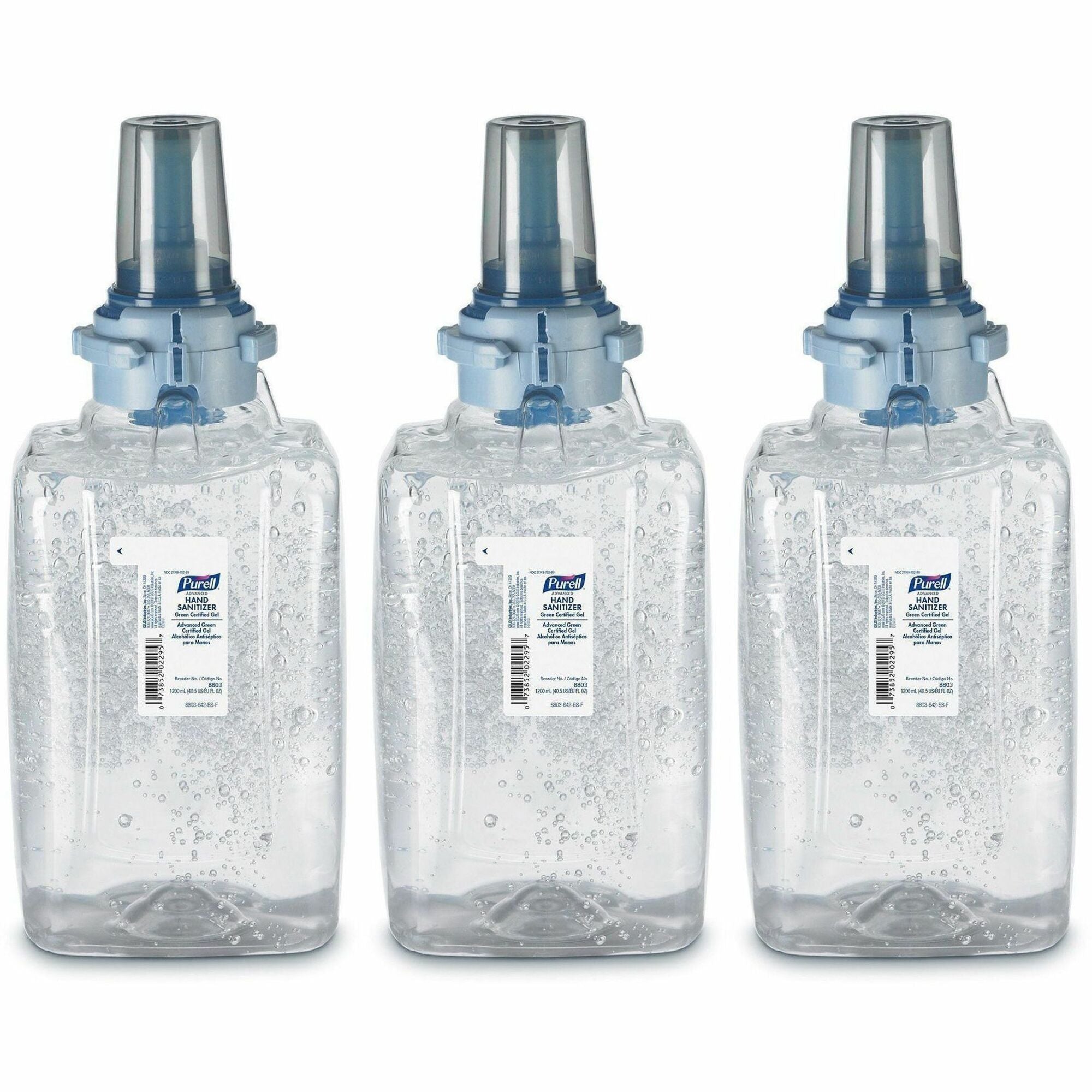PURELL&reg; Hand Sanitizer Gel Refill - Fragrance-free Scent - 1.27 quart - Push Pump Dispenser - Kill Germs - Skin, Hand - Clear - Dye-free, Fragrance-free, Durable - 3 / Carton