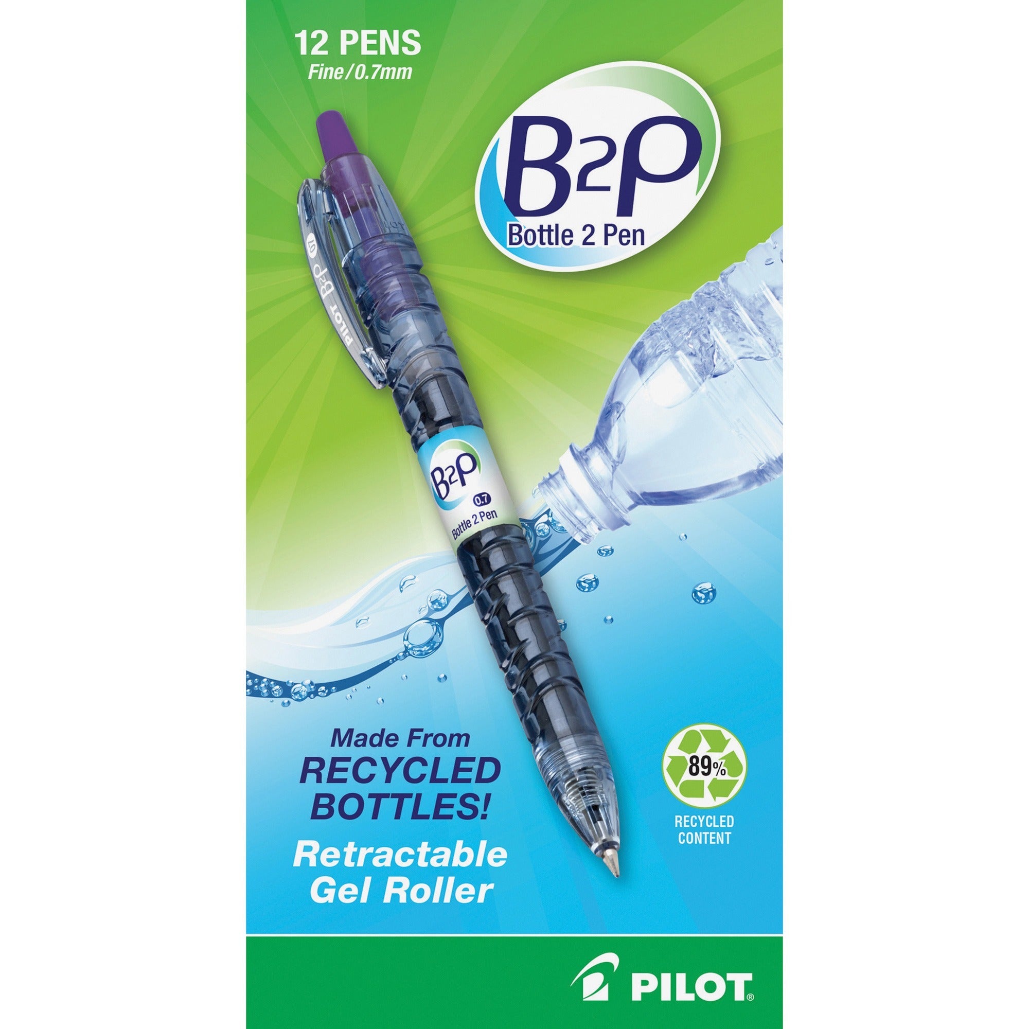 Pilot Fine Point Gel Pens - Fine, 0.7 mm Pen Point - Refillable - Retractable - Purple Ink - Gel-based - 1 Dozen