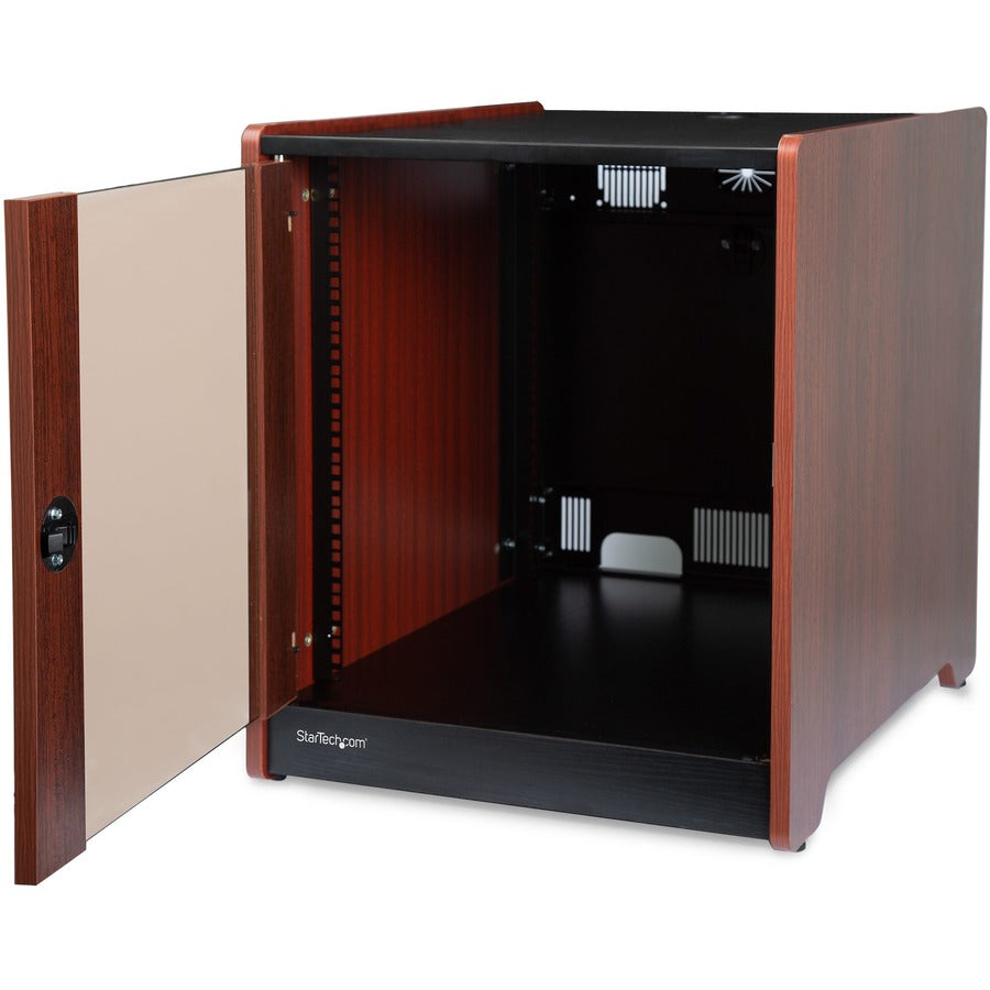 StarTech.com 12U Rack Enclosure Server Cabinet - 20.6 in. Deep - Wood Finish - Flat Pack