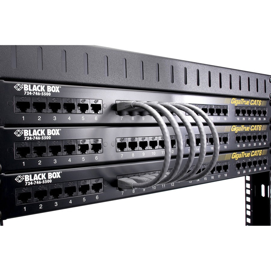 Black Box GigaTrue Cat6 UTP Patch Cable, 9 Inch, RJ-45 Male/Male, 24 AWG, Gold Plated Contacts, Snagless Boot, Blue, 1 Each