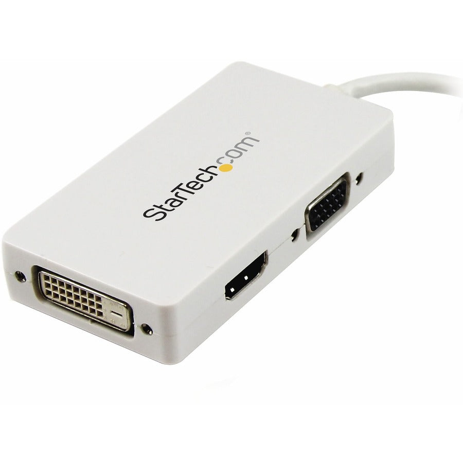 StarTech.com Travel A/V Adapter: 3-in-1 Mini DisplayPort to VGA DVI or HDMI Converter - White