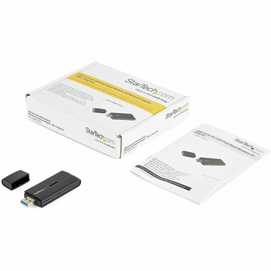 StarTech.com IEEE 802.11ac Wi-Fi Adapter for Desktop Computer - TAA Compliant - USB 3.0 - 1.17 Gbit/s - 2.48 GHz ISM - 5.81 GHz UNII - External