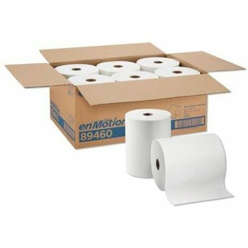 1 Ply - 10" Width x 800 ft Length - 8" Roll Diameter - White - 6 / Case