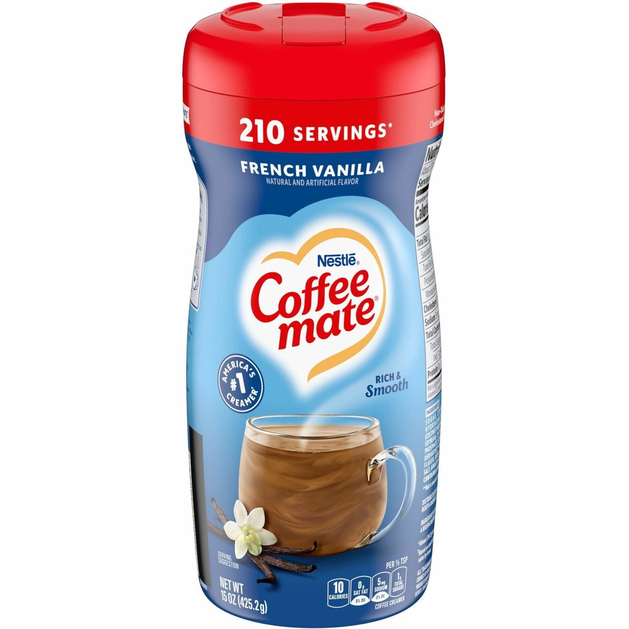 Coffee mate French Vanilla Powdered Coffee Creamer Canister - French Vanilla Flavor - 0.94 lb (15 oz) - 141 Serving - 1 Each