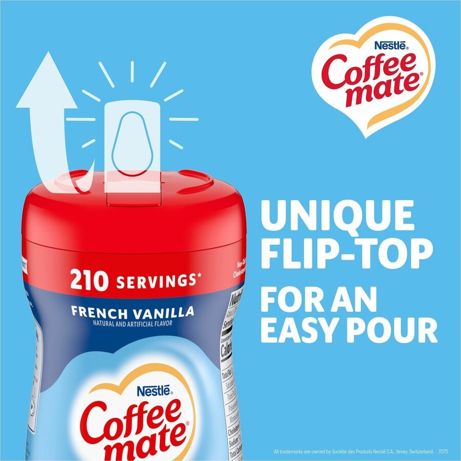 Coffee mate French Vanilla Powdered Coffee Creamer Canister - French Vanilla Flavor - 0.94 lb (15 oz) - 141 Serving - 1 Each