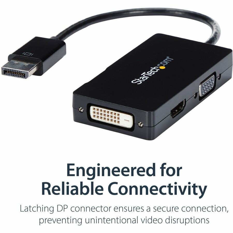 StarTech.com Travel A/V Adapter: 3-in-1 DisplayPort to VGA DVI or HDMI Converter
