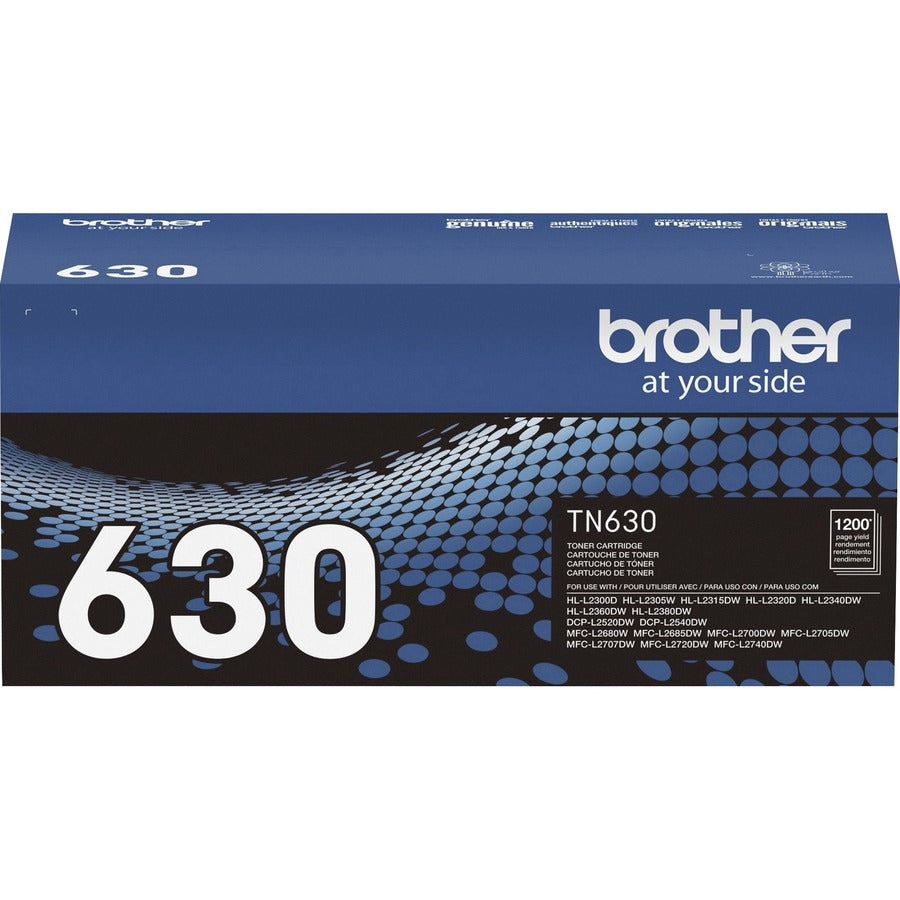 Brother TN630 Original Standard Yield Laser Toner Cartridge - Black - 1 Each