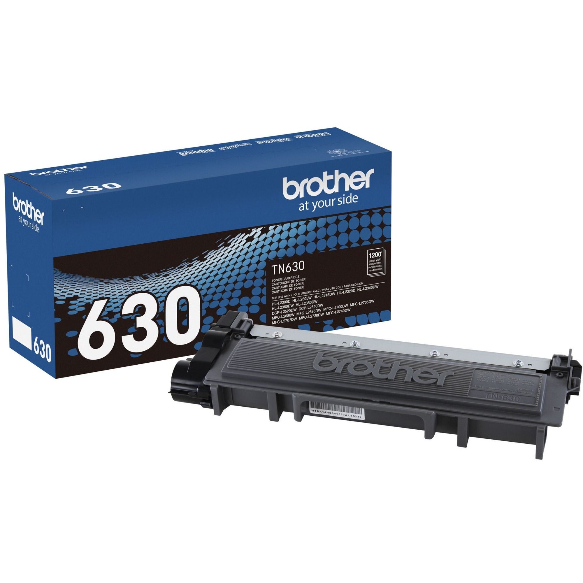 Brother TN630 Original Standard Yield Laser Toner Cartridge - Black - 1 Each