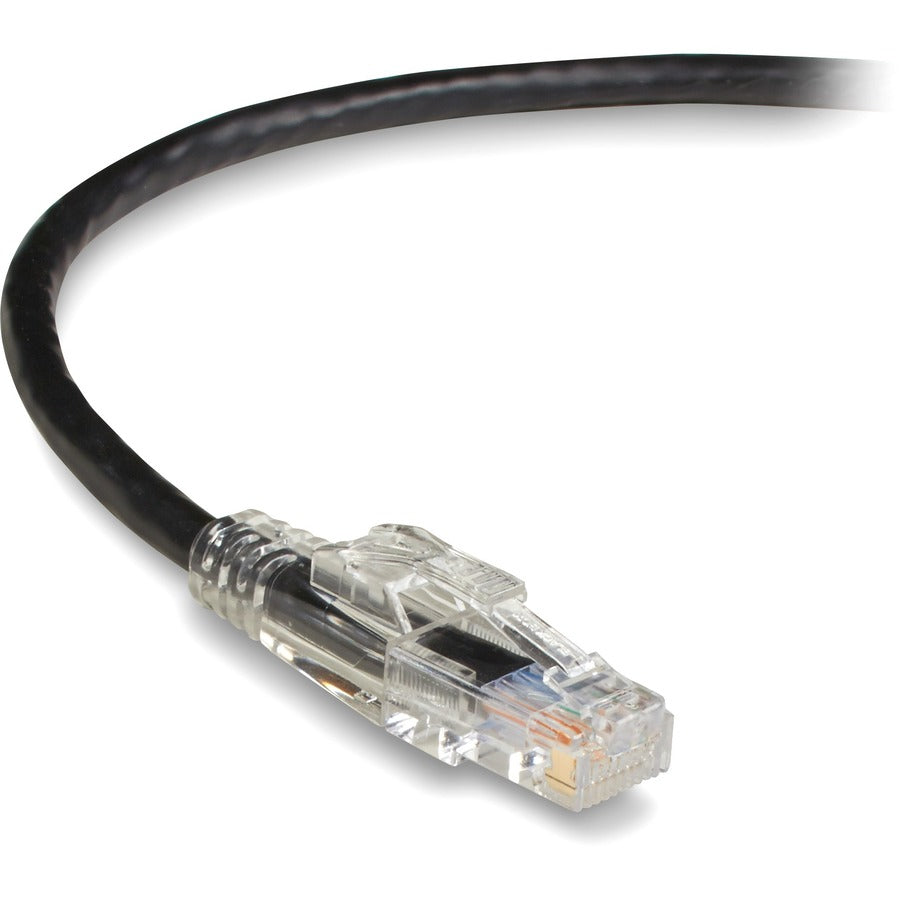 Black Box GigaBase 3 Cat.5e UTP Patch Network Cable, 5 ft, RJ-45 Male/Male, 24 AWG, Gold Plated Contacts, Black, 1 Each