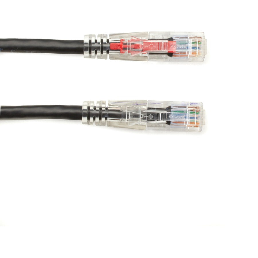 Black Box GigaBase 3 Cat.5e UTP Patch Network Cable, 6 ft, RJ-45 Male/Male, 24 AWG, Gold Plated Contacts, Black, 1 Each