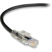 Black Box GigaBase 3 Cat.5e UTP Patch Network Cable, 7 ft, RJ-45 Male/Male, 24 AWG, Gold Plated Contacts, Black, 1 Each