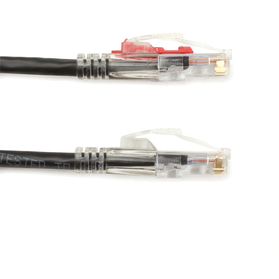 Black Box GigaBase 3 Cat.5e UTP Patch Network Cable, 100 ft, RJ-45 Male/Male, 24 AWG, Gold Plated Contacts, Black, 1 Each