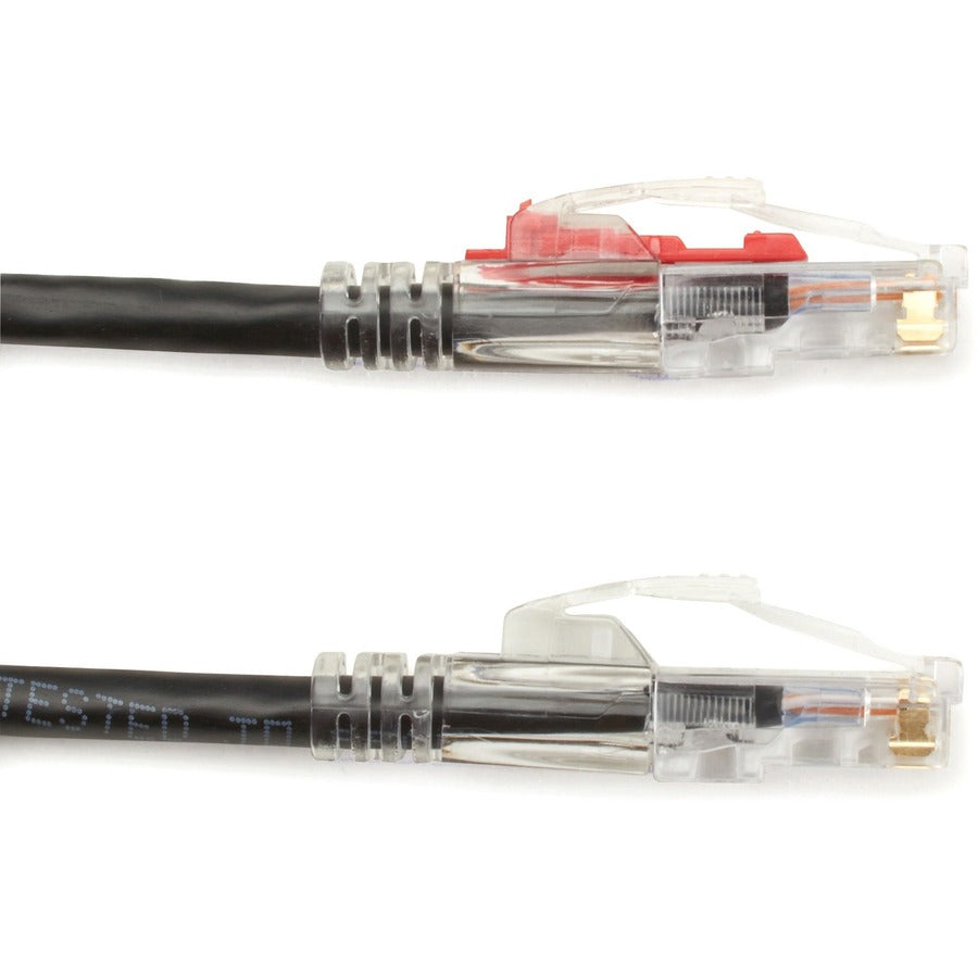 Black Box GigaBase 3 Cat5e UTP Patch Network Cable, 20 ft, RJ-45 Male/Male, Gold Plated Contacts, 24 AWG, Black, 1 Each