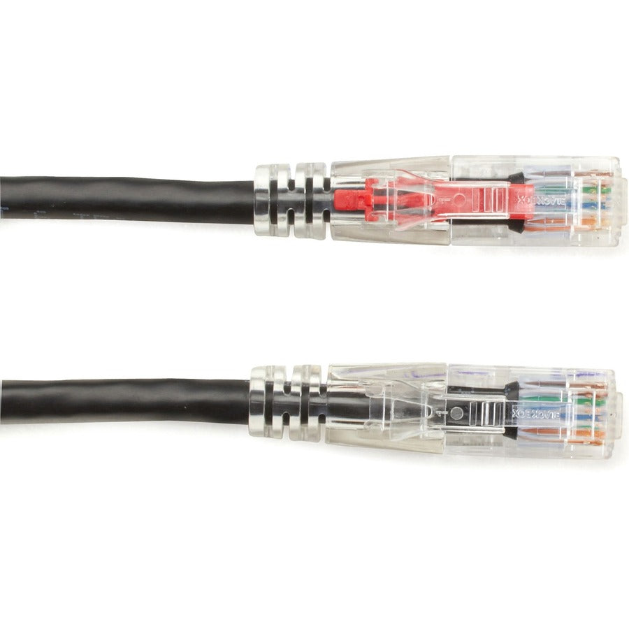 Black Box GigaBase 3 Cat5e UTP Patch Network Cable, 50 ft, RJ-45 Male/Male, 24 AWG, Gold Plated Contacts, Black, 1 Each