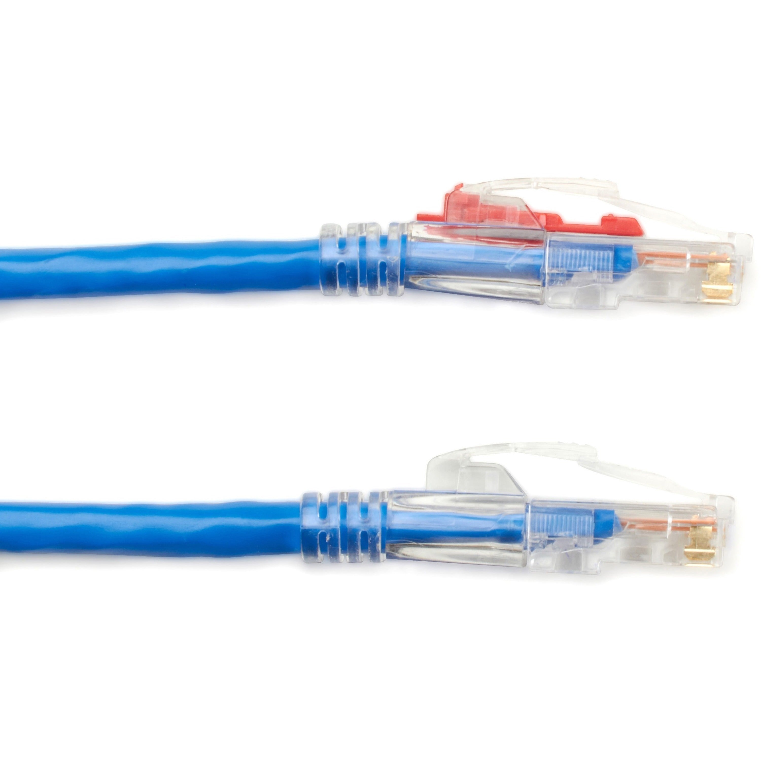 Black Box GigaBase 3 Cat.5e UTP Patch Network Cable, 1 ft, RJ-45 Male/Male, 24 AWG, Gold Plated Contacts, Blue, 1 Each