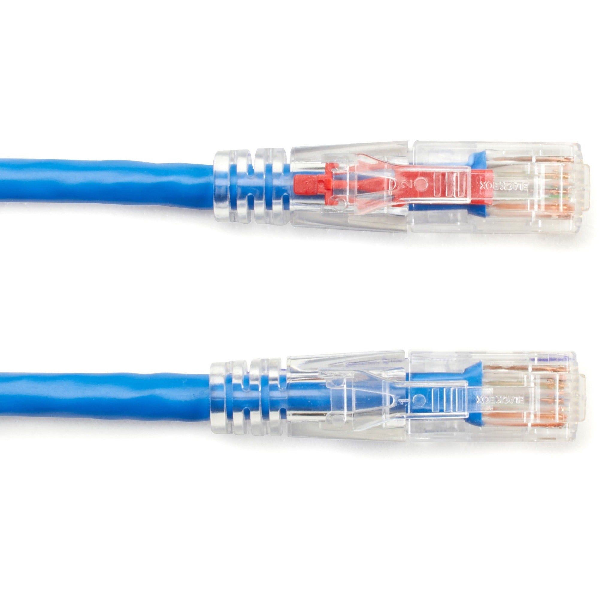 Black Box GigaBase 3 Cat.5e UTP Patch Network Cable, 6 ft, RJ-45 Male/Male, 24 AWG, Gold Plated Contacts, Blue, 1 Each