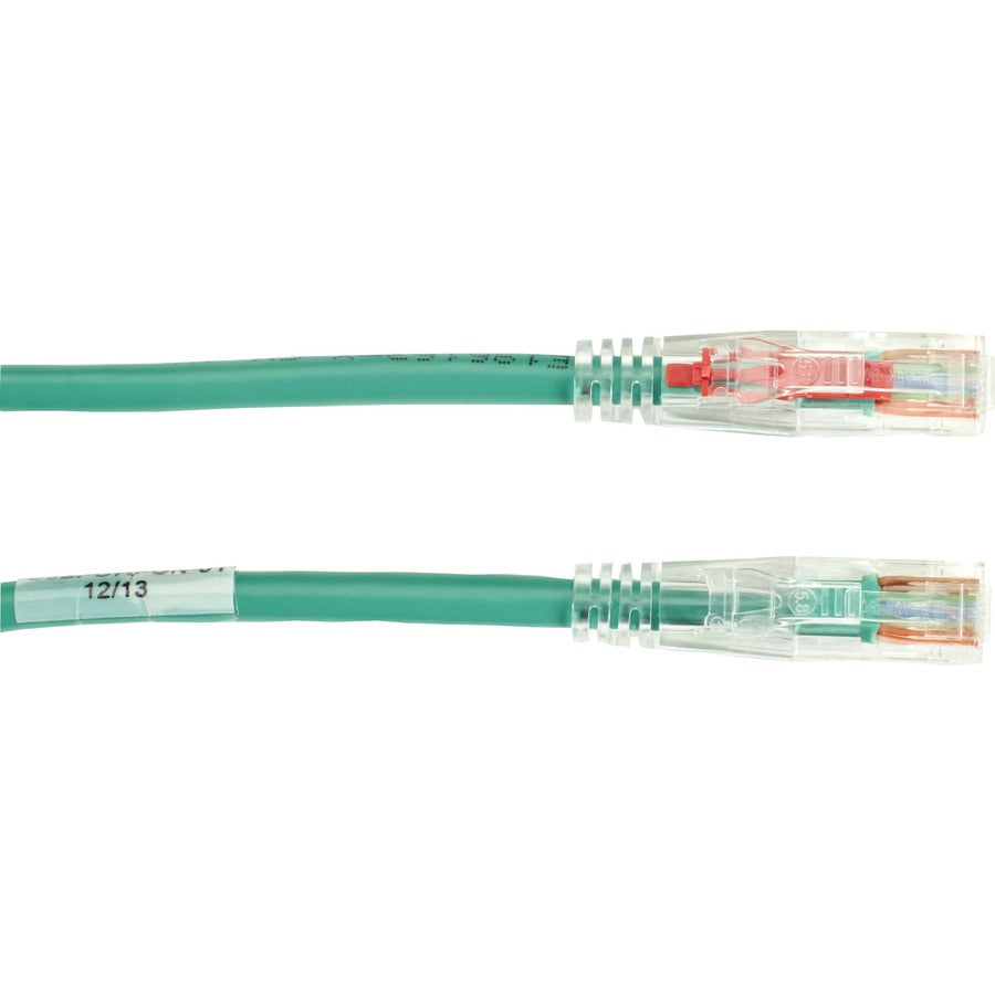 Black Box GigaBase 3 Cat.5e UTP Patch Network Cable, 5 ft, RJ-45 Male/Male, 24 AWG, Gold Plated Contacts, Green, 1 Each