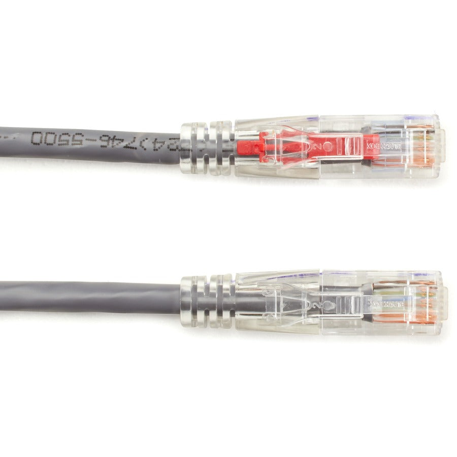 Black Box GigaBase 3 Cat.5e UTP Patch Network Cable, 5 ft, RJ-45 Male/Male, 24 AWG, Gold Plated Contacts, Gray, 1 Each