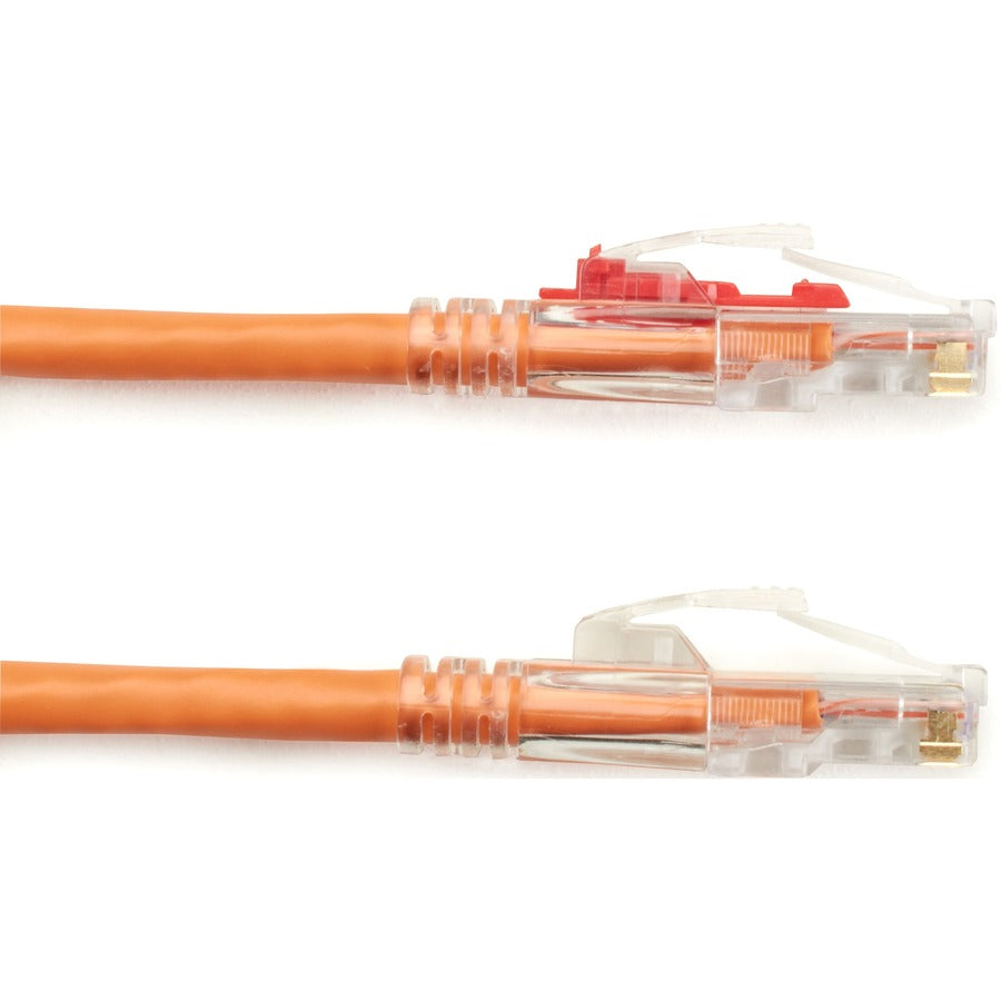 Black Box GigaBase 3 Cat.5e UTP Patch Network Cable, 4 ft, RJ-45 Male/Male, 24 AWG, Gold Plated Contacts, Orange, 1 Each