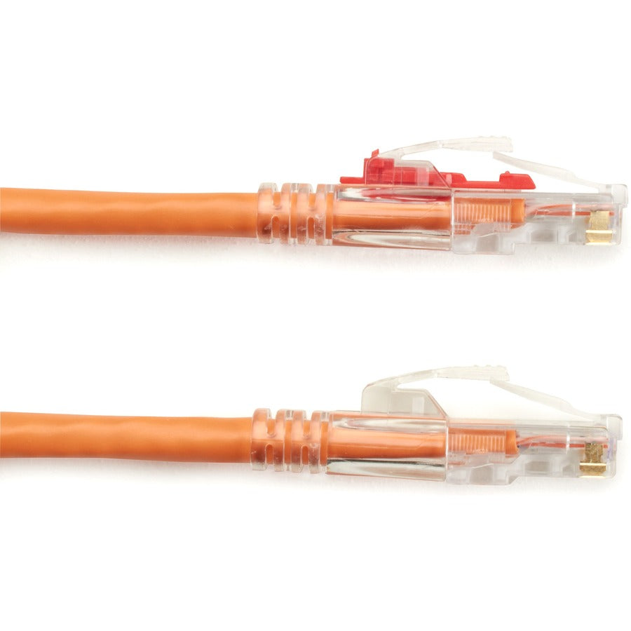 Black Box GigaBase 3 Cat.5e UTP Patch Network Cable, 100 ft, RJ-45 Male/Male, 24 AWG, Gold Plated Contacts, Orange, 1 Each