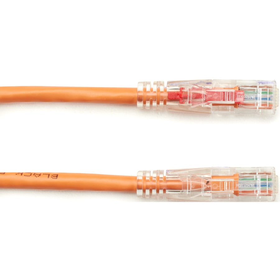 Black Box GigaBase 3 Cat.5e UTP Patch Network Cable, 15 ft, RJ-45 Male/Male, 24 AWG, Gold Plated Contacts, Orange, 1 Each