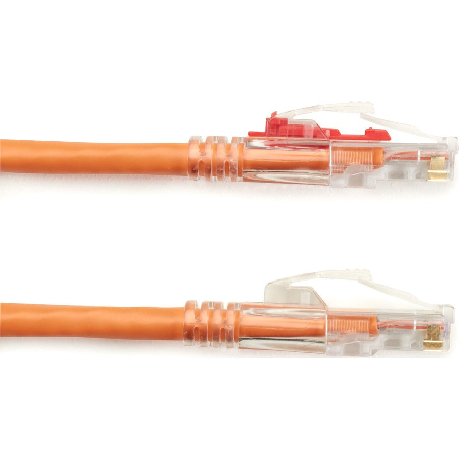 Black Box GigaBase 3 Cat.5e UTP Patch Network Cable, 20 ft, RJ-45 Male/Male, 24 AWG, Orange, Gold Plated Contacts, Snagless Boot, 1 Each